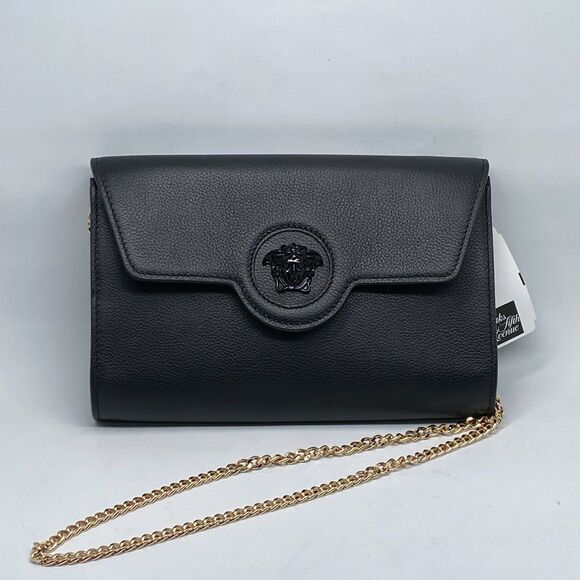 Versace La Medusa Tonal Leather Wallet Crossbody Bag - Picture 2 of 11